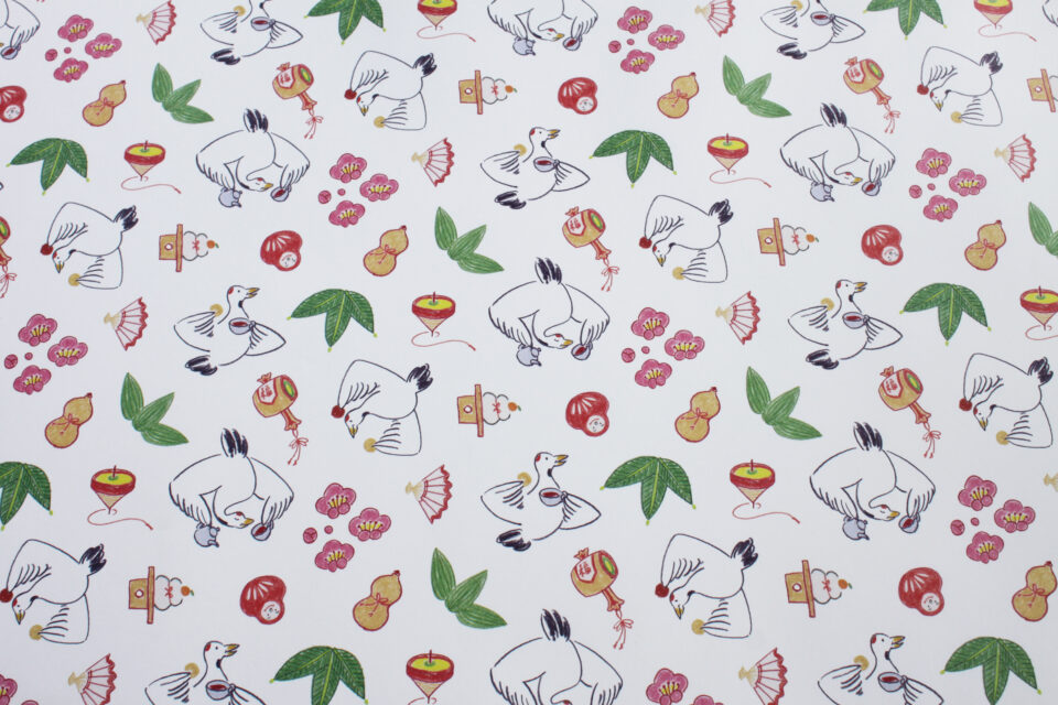 鶴の茶会包装紙